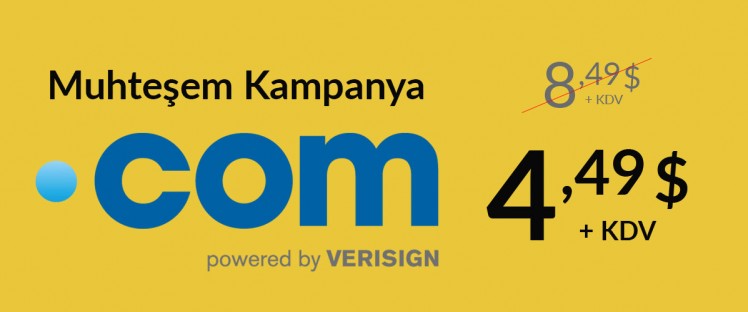 .COM Domain Kampanyası | Yeni Kayıt Sadece 4,49$/Yıl